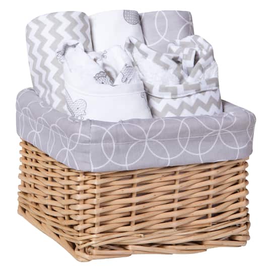 Trend Lab&#xAE; Safari Gray 7 Piece Feeding Basket Gift Set
